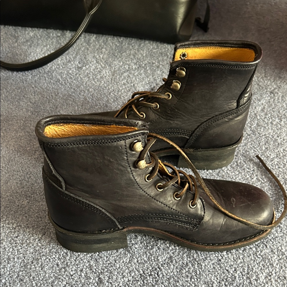 Frye black leather boots